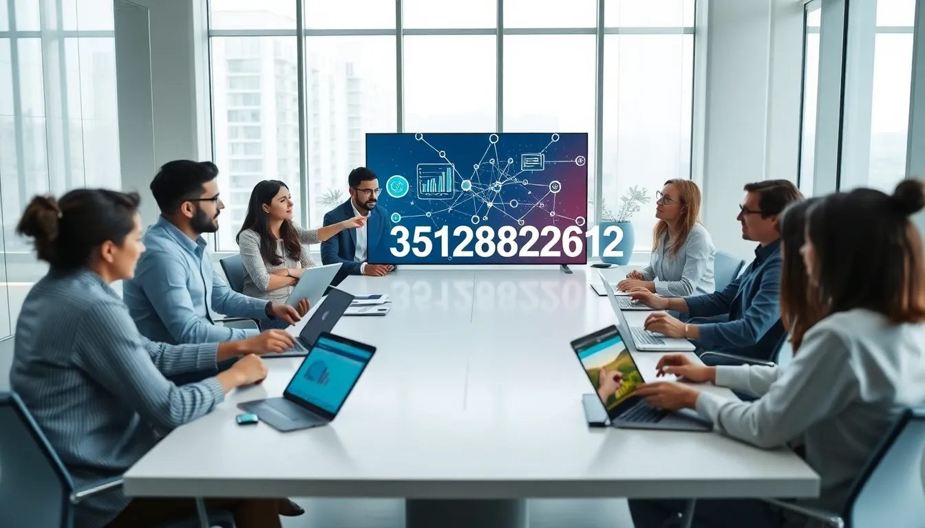 diverse team analyzing data in a modern office setting.